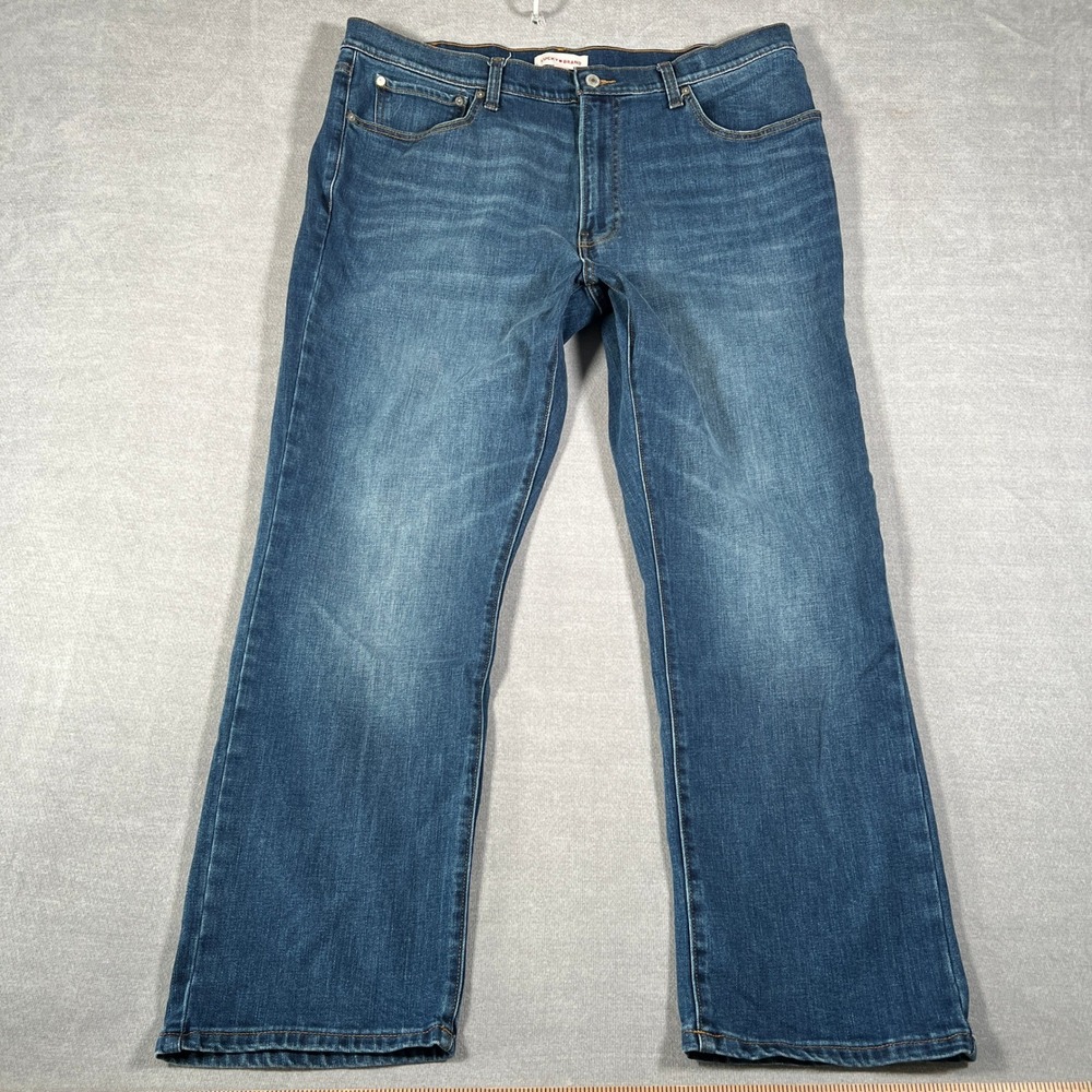 Lucky Brand 223 Straight Fit Mid Rise Jeans Mens 38x30 Blue Cotton Blend